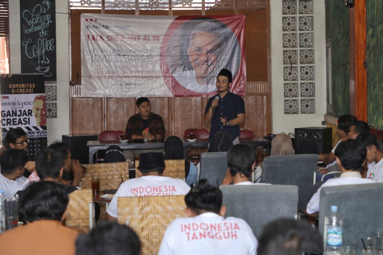 ThumbnailGanjar Creasi Gelar Talkshow Bagi Pemuda di Ponorogo: Wujudkan Indonesia Emas 2045 Ganjar Creasi Gelar Talkshow Bagi Pemuda di Ponorogo: Wujudkan Indonesia Emas 2045