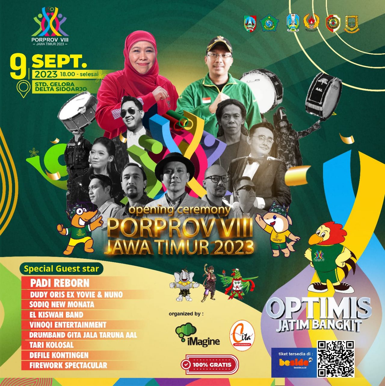 Khofifah Undang Warga Ikut Meriahkan Opening Ceremony Porprov VIII Jatim di Stadion Gelora Delta Sidoarjo