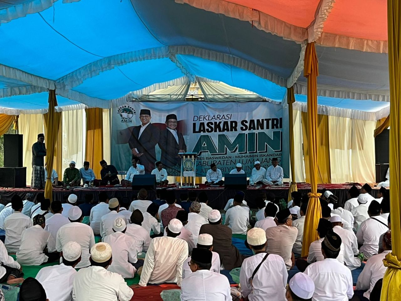 Deklarasi Laskar Santri dukung AMIN di Lumajang, Senin (25/12/2023). (Red)