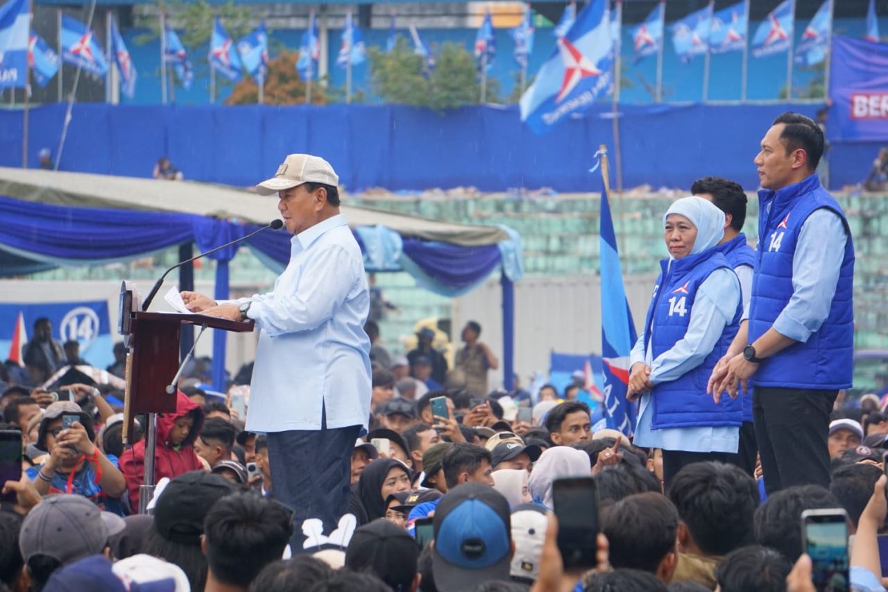 Capres Prabowo Subianto saat kampanye di Malang. (Red)