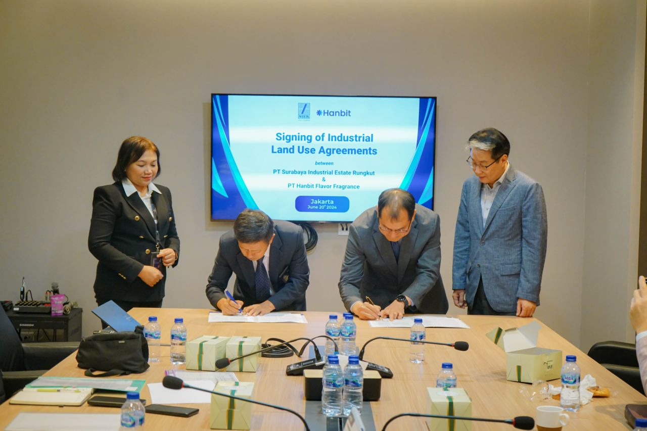 Hanbit Flavor & Fragrance Tanda Tangani Perjanjian Pemanfaatan Tanah Industri di PIER