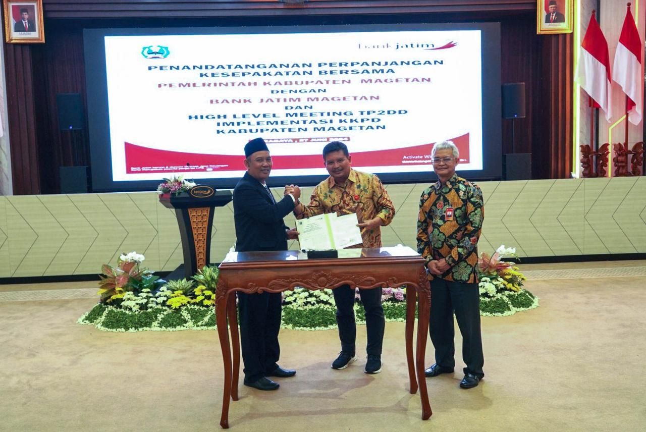 Bank Jatim perpanjangan nota kesepahaman dengan Pemerintah Kabupaten Magetan. (Dok Humas Bank Jatim)