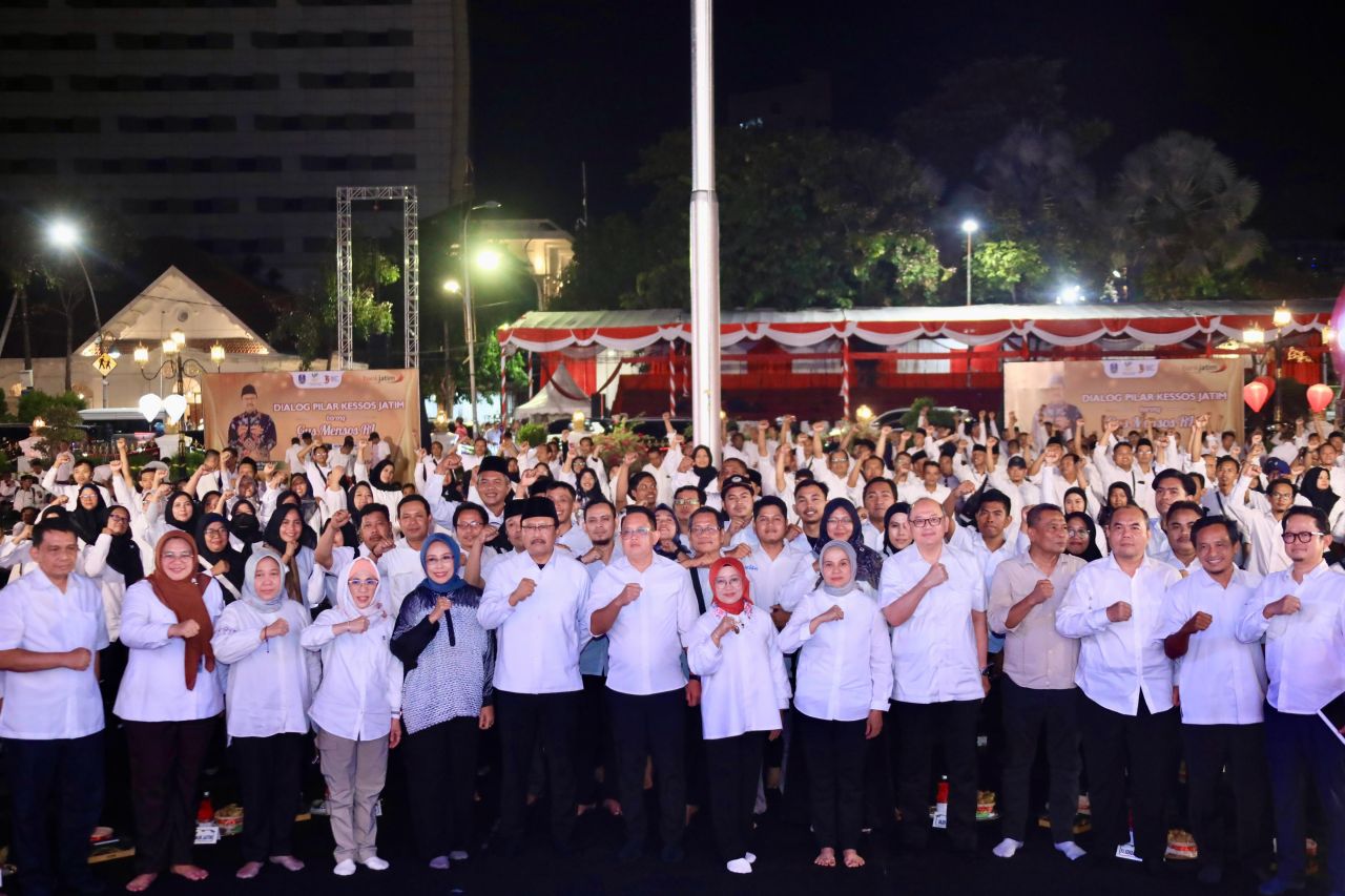 Dialog Pilar Kessos Jatim Bersama Gus Mensos RI, Pj. Gubernur Adhy Apresiasi Para Ujung Tombak Penanggulangan Masalah Sosial