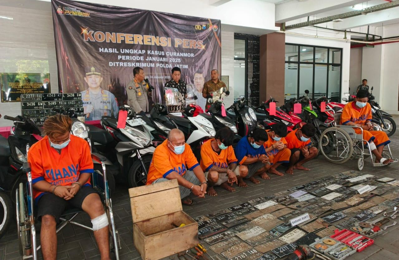 Polda Jatim Ungkap Jaringan Curanmor Lintas Kota