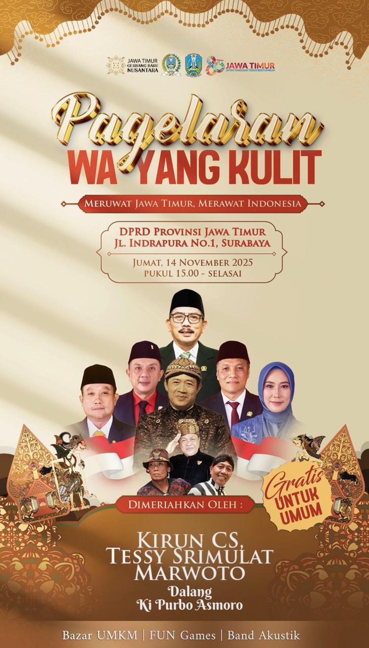 DPRD Jatim Gelar Wayangan, Musyafak Rouf : Meruwat Jatim, Merawat Indonesia