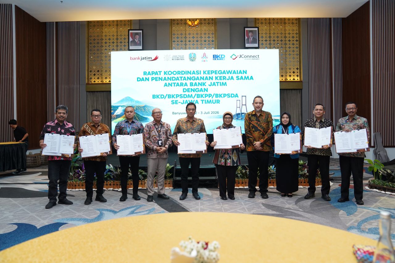 Bank Jatim Perkuat Sinergi dengan BKD Jatim dan BKD/BKPSDM/BKPP/BPKSDA Kabupaten/Kota se-Jatim